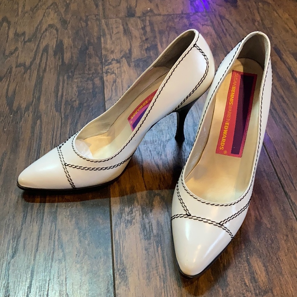 Susan Bennis Warren Edwards White Pumps
